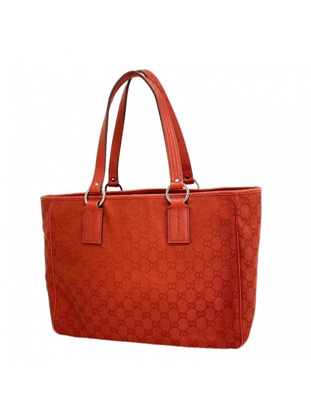 Gucci Tote GG Canvas Red Silver